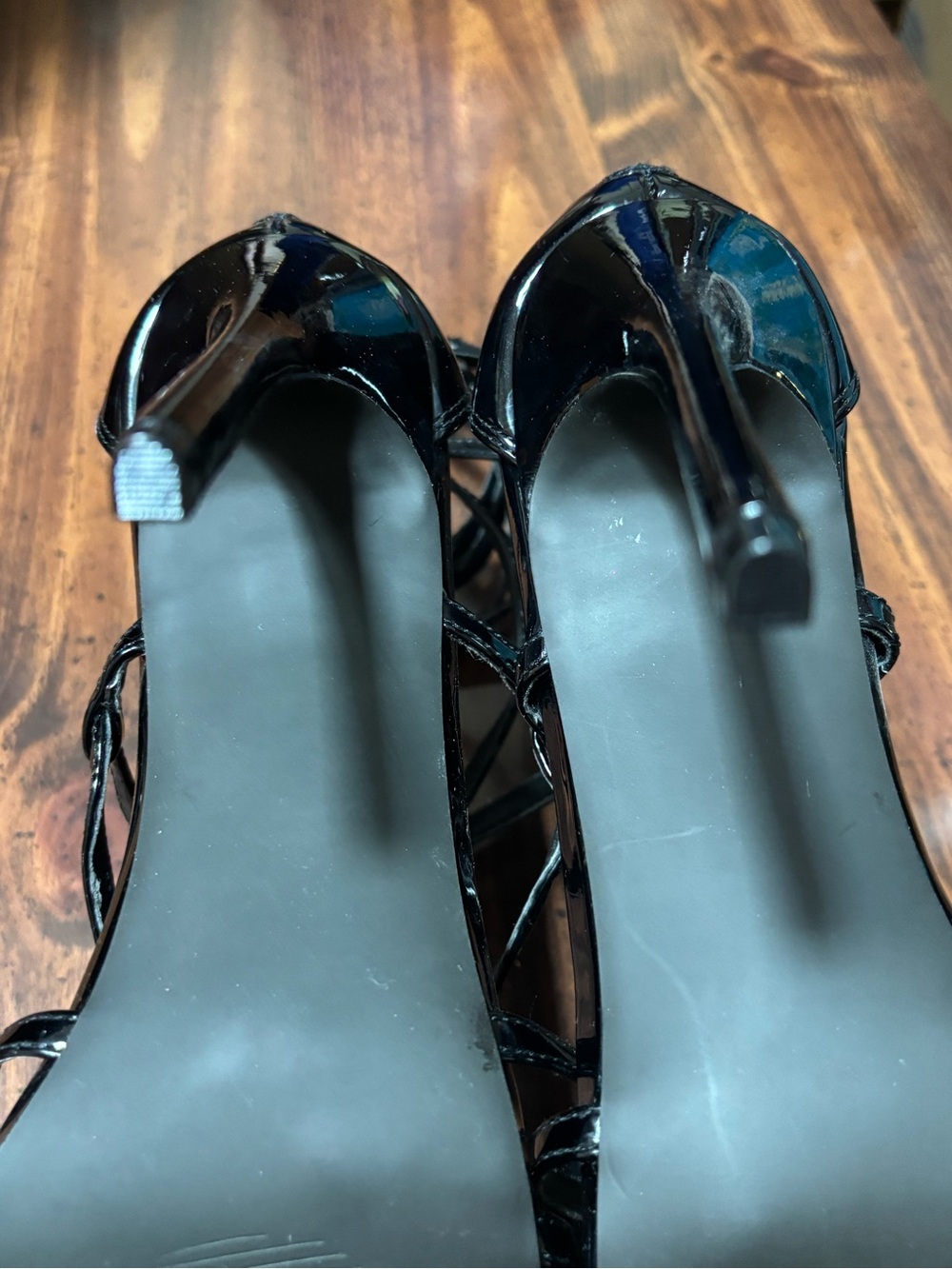Black Strappy Gladiator Stiletto Heels—size 11 - Picture 4 of 7